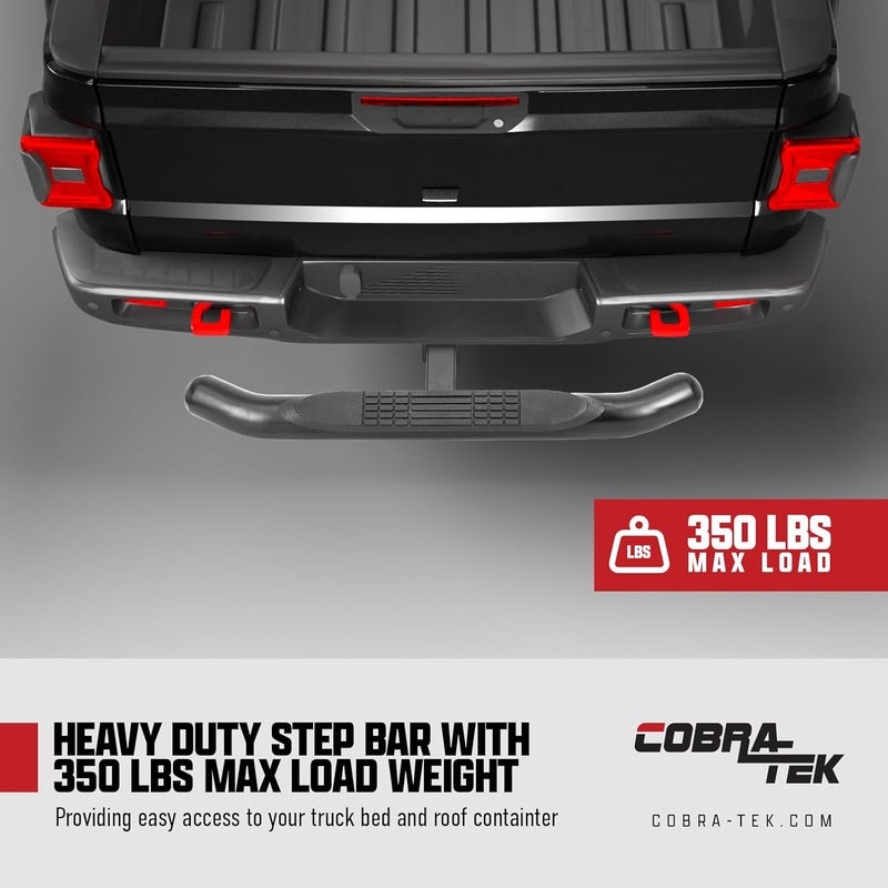 Cobra-Tek Black Premium 36" Hitch Step Fit 2" Class III & Class IV Htich Receiver with Hitch Pin & Hitch Stabilizer - Image 2